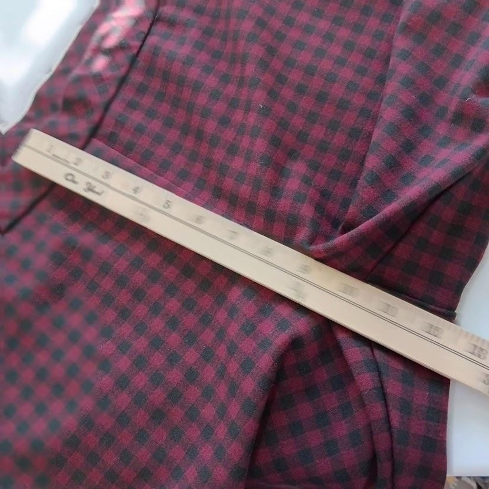 J. Jill Pants Womens Medium Burgundy Black Ponte Slim Leg Stretch Plaid Gingham - Picture 8 of 10